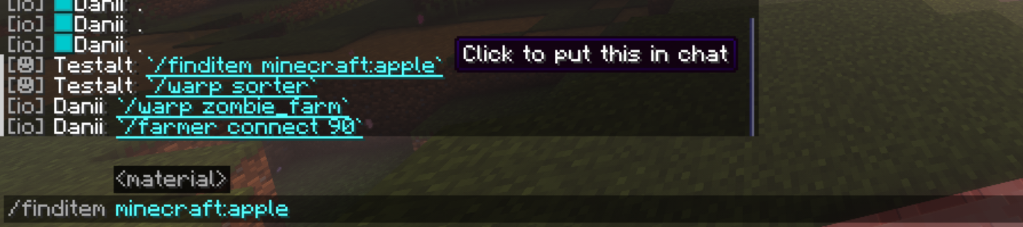 Clickable chat command